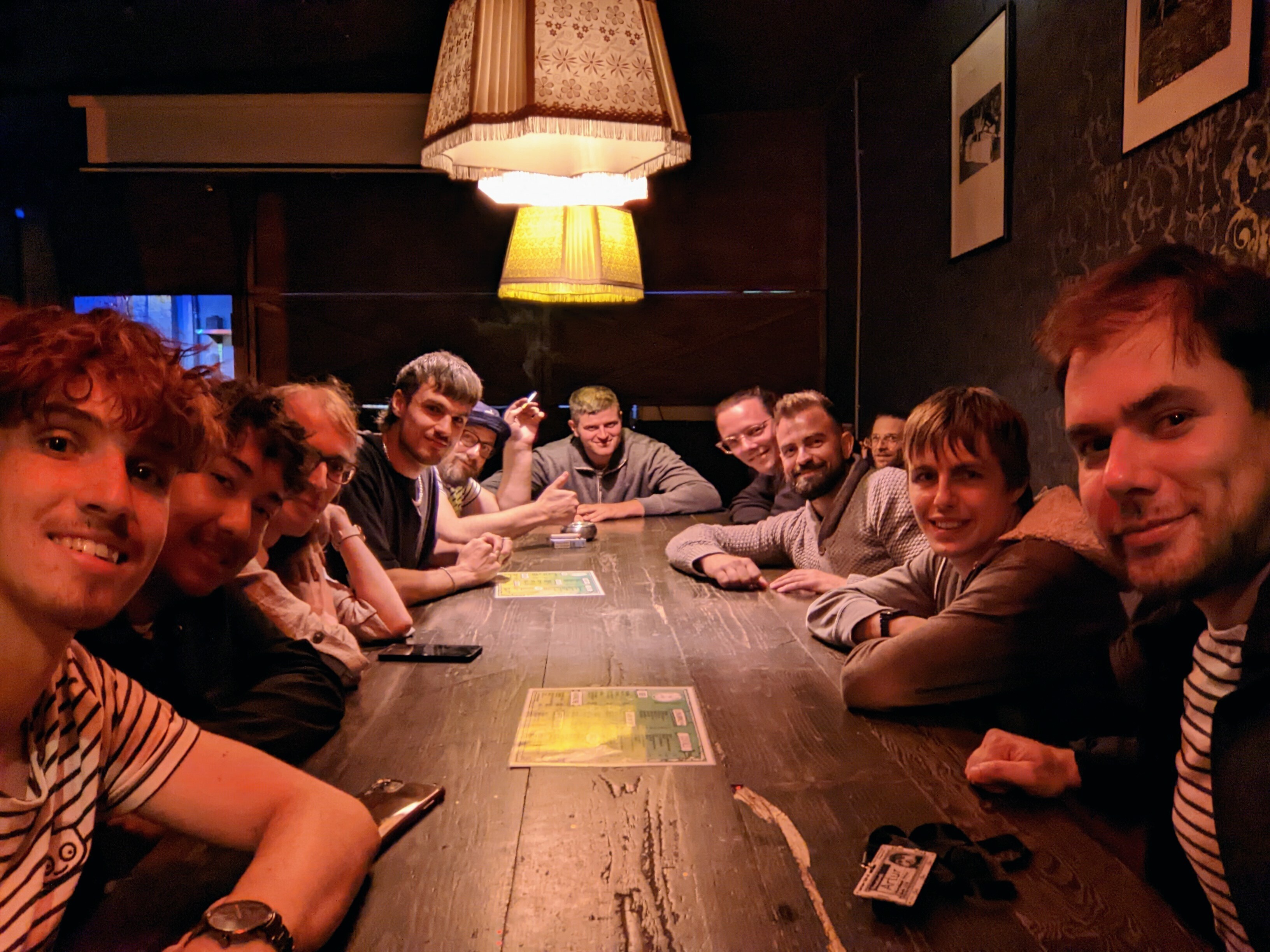 A group photo at the Biergarten, including past and present Translodians.